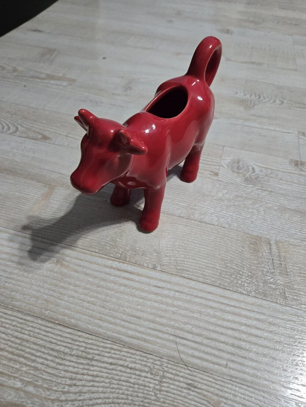 Food Network Red Stoneware Cow Creamer